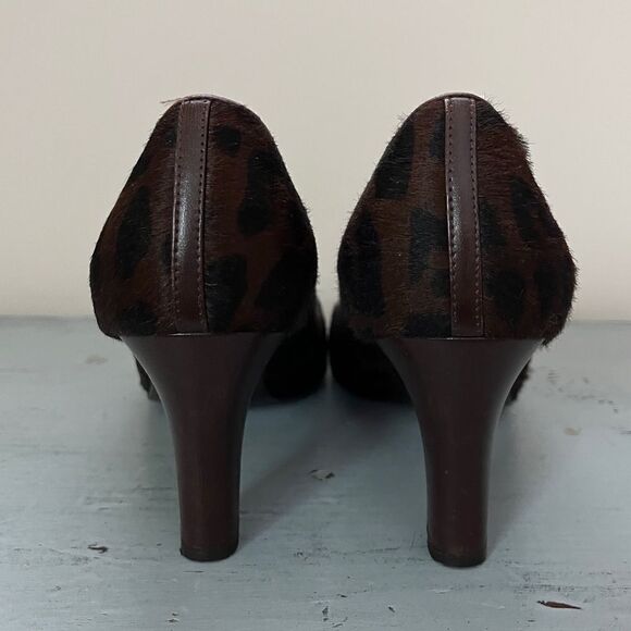 Salvatore Ferragamo Calf Hair Leopard Heels | Size 9 - Picture 4 of 7